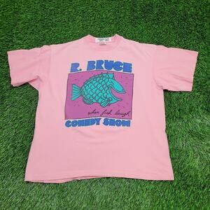 Vintage 80s R-Bruce Comedy Show Shirt Women L 22x24 Crop USA